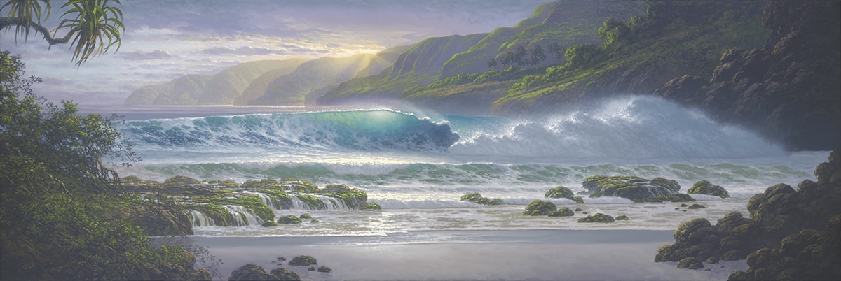 ロイ・タボラの絵画作品　タイトルは、夜明けの瞬間に